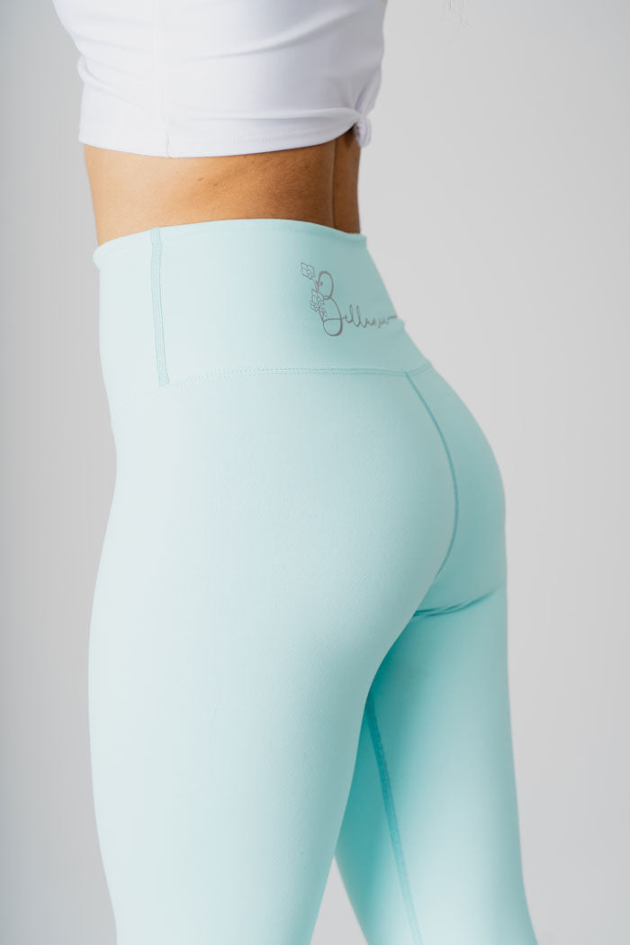 High Waisted Solid Colored Leggings 25" - Mint