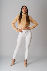 Pull-on white trousers