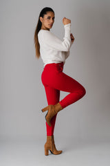 Pull-on red trousers